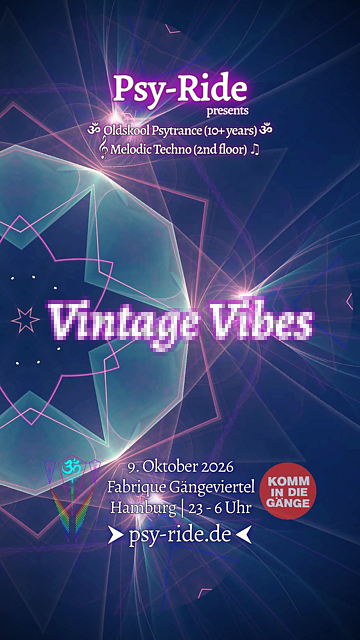 Psy-Ride: Vintage Vibes · 9 Oct 26, 23:00