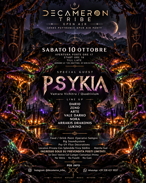 🍂🔱ॐ DECAMERON TRIBE 14HRS PSYTRANCE OPEN AIR PARTY ॐ🔱🍂 Special Guest: PSYKIA · 10 Oct 26, 17:00