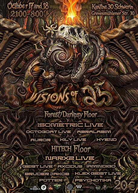 Visions of 25 / 2Floors Forest/Darkpsy + Hitech/Psycore (Schwerin Kantine 30) · 17 Oct 26, 21:00
