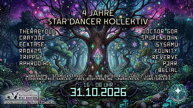 4 Jahre Star Dancer Kollektiv- 16h Psy Party · 31 Oct 26, 16:00