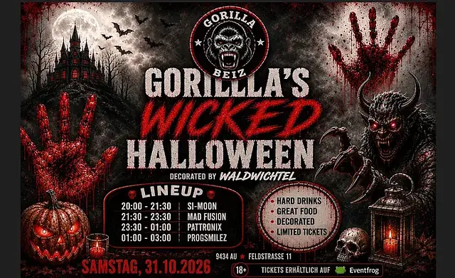 Gorilla's Wicked Halloween · 31 Oct 26, 20:00