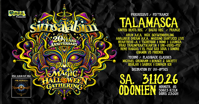 SIMSALABIM / MAGIC HALLOWEEN GATHERING / TALAMASCA UVM. / 20 YEARS ANNIVERSARY · 31 oct. 26, 23:00