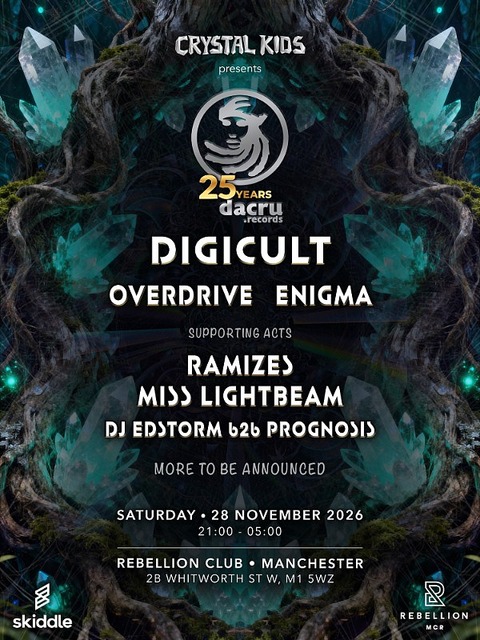 25 Years Dacru Records • Manchester · 28 Nov 26, 21:00