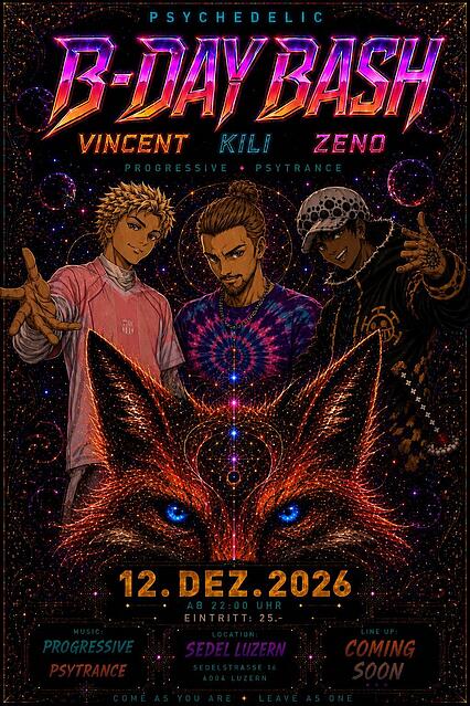Psychedelic B-Day Bash · 12 Dec 26, 22:00