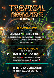 Tropical Nomads Berlin with Avan7 and DJ Paula · 29.11.25, 23:00