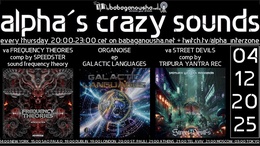 alpha.s crazy sounds: forest * darkpsy * hitech · 4 déc. 25, 20:00