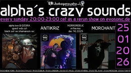 alpha.s crazy sounds: darkpsy * psycore * hitech* · 22 ene 26, 20:00