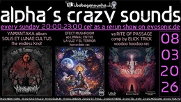 alpha.s crazy sounds: darkpsy psycore hitech · 5 Mar 26, 20:00