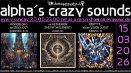 alpha.s crazy sounds: darkpsy - psycore - hitech · 15 Mar 26, 20:00