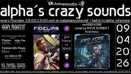 alpha.s crazy sounds: goatrance + hitech · 9 Apr 26, 20:00