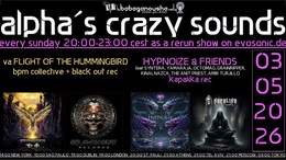 alpha.s crazy sounds: hitech show · 3 may 26, 20:00